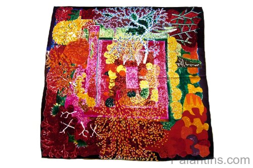 Красивый Шелковый платок картина репродукция Адриан Берг &quot;Глостер-Гейт, Риджентс-парк, ночь, осень&quot;  