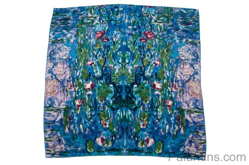 Красивый Шелковый платок картина репродукция Кувшинки  