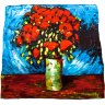 Красивый Шелковый платок картина репродукция Ван Гог Ваза с красными маками  - Красивый Шелковый платок картина репродукция Ван Гог Ваза с красными маками 